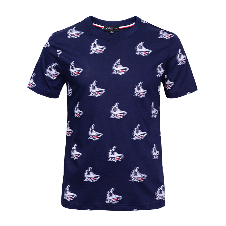 Digital Printing Mens Designer T Shirts Viscose / Cotton Material Embroidered Technics