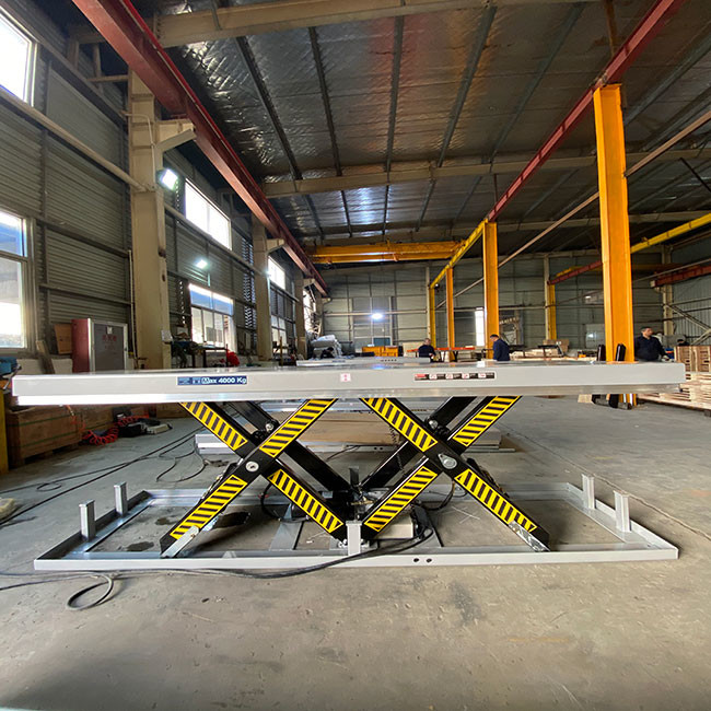 8000kg Hydraulic Electric Double Scissor Lift Table 3.4mx1.2m Max Height 41.34in