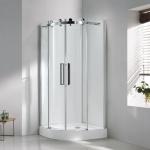 Double Sliding Bathroom Shower Screens Aluminium Alloy Frame Bath Shower Cabin
