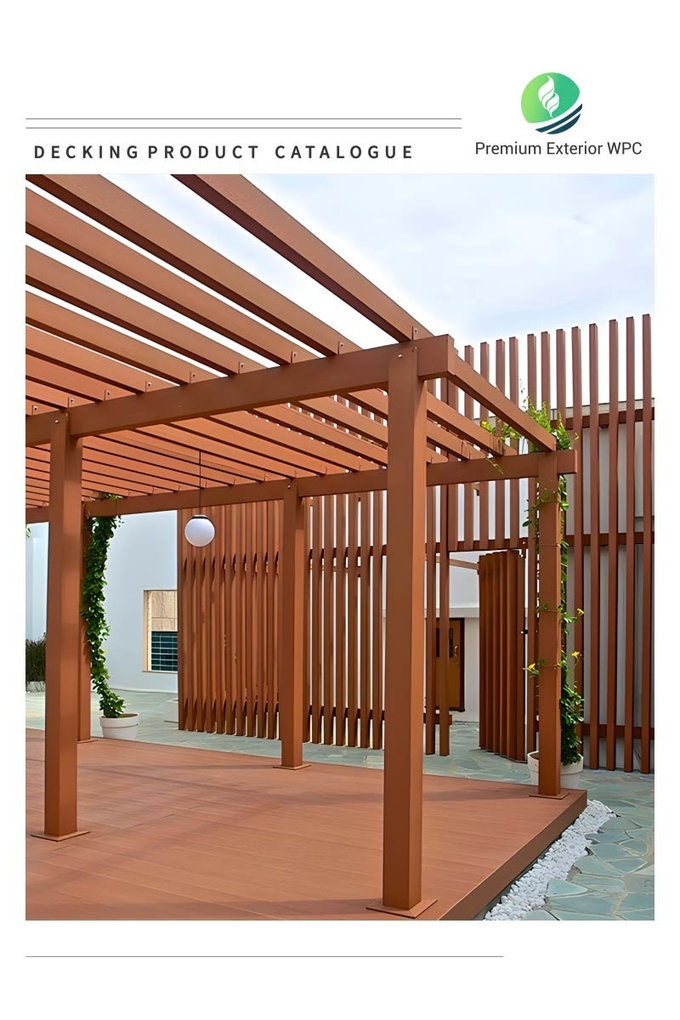 Customized Wood Plastic Composite Pergola WPC Low Maintenance