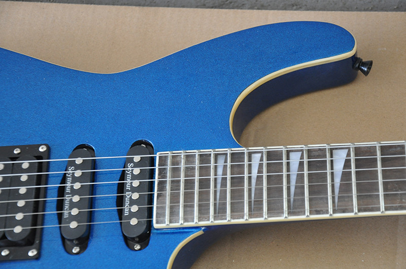 Metallic Blue Set In JS Electric Guitar with Floyd Rose,24 Frets,White binding Body