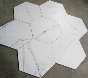 Quality White Hexagon Ceramic Floor Tile High Wear Resistant For Commercial Building wholesale