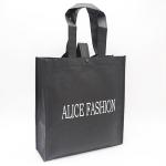 pp stitched handle sewing printing non woven bag with black fastener