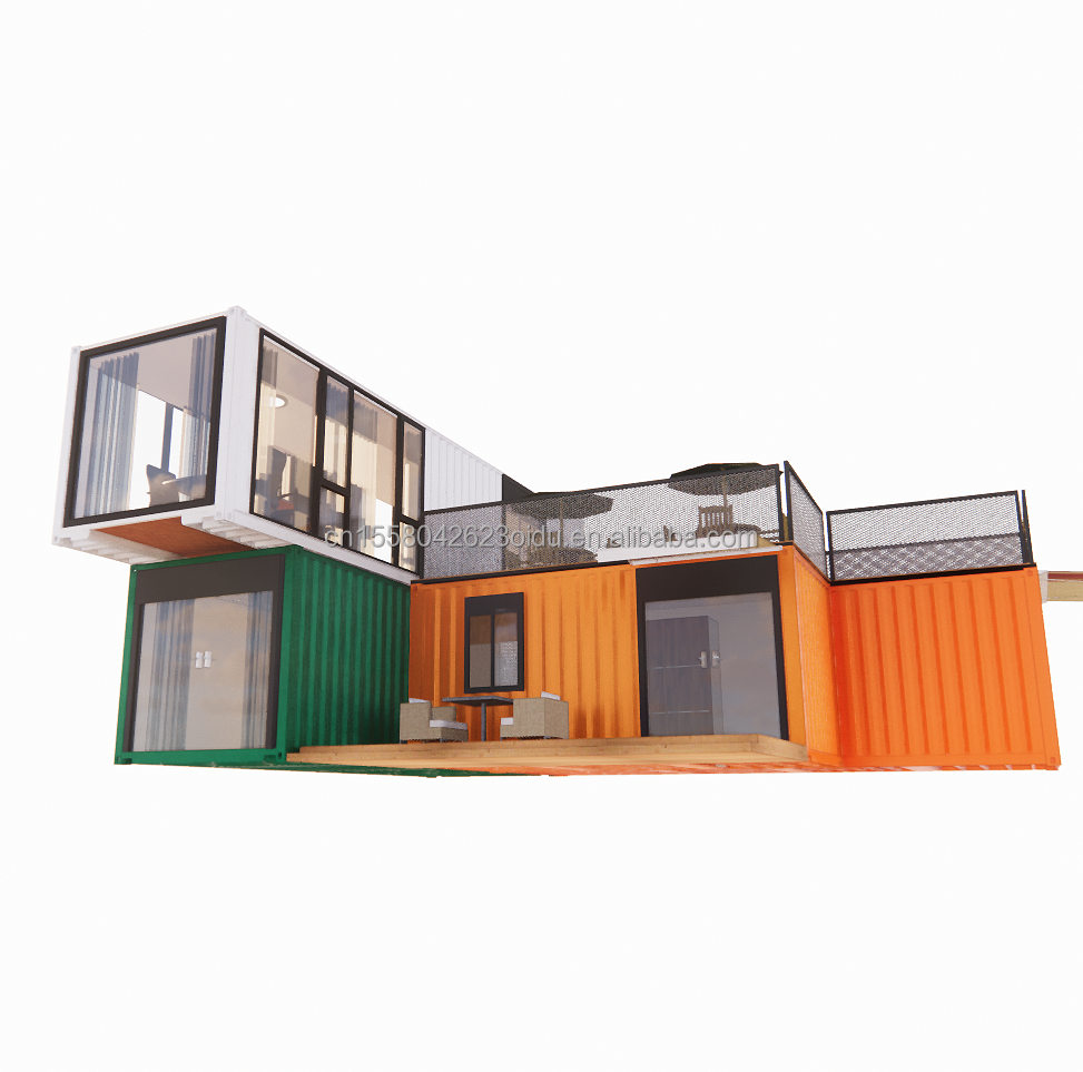 40ft Steel Homes with Chinese Design Style Luxury Living in Prefabricated Container Houses