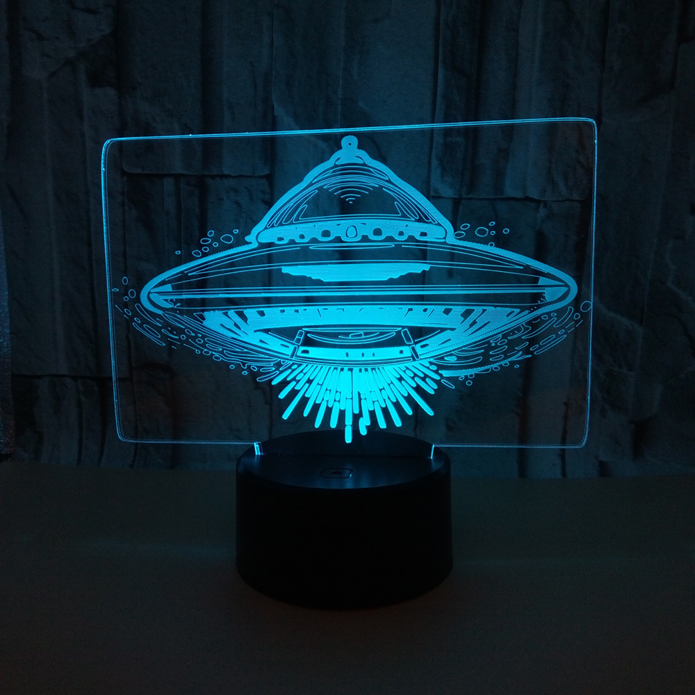 New custom OEM UFO 3D Light Colorful Touch Remote Control LED Visual Light Festival Gift 3D Night Light