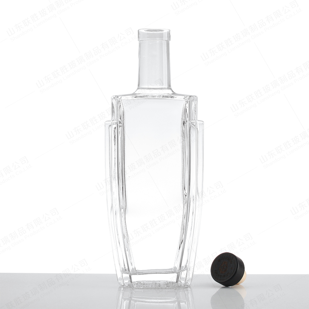 Custom Capacity Glass Bottle 200ml 500ml 700ml 750ml Frosted Flint for Whiskey Gin Rum