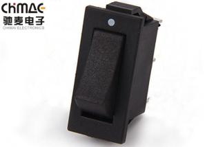Quality KCD3 Black Electrical Rocker Switches 6A 125VAC ON - ON Brass Paddle wholesale