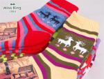 Classic christmas deer patterned design cotton dress socks for women