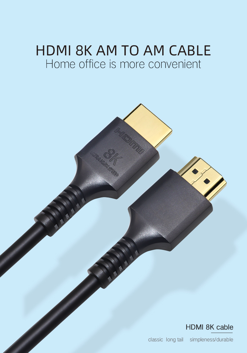 Backward Compatible 48g Pvc Copper Wire Fiber Hdmi 8k Cable 2m