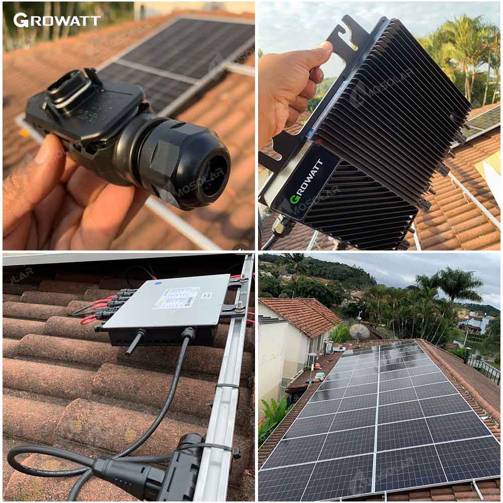 Growatt Solar Panels and 800w 2400w 3000w Hybrid Solar Inverter for On Grid Solar System