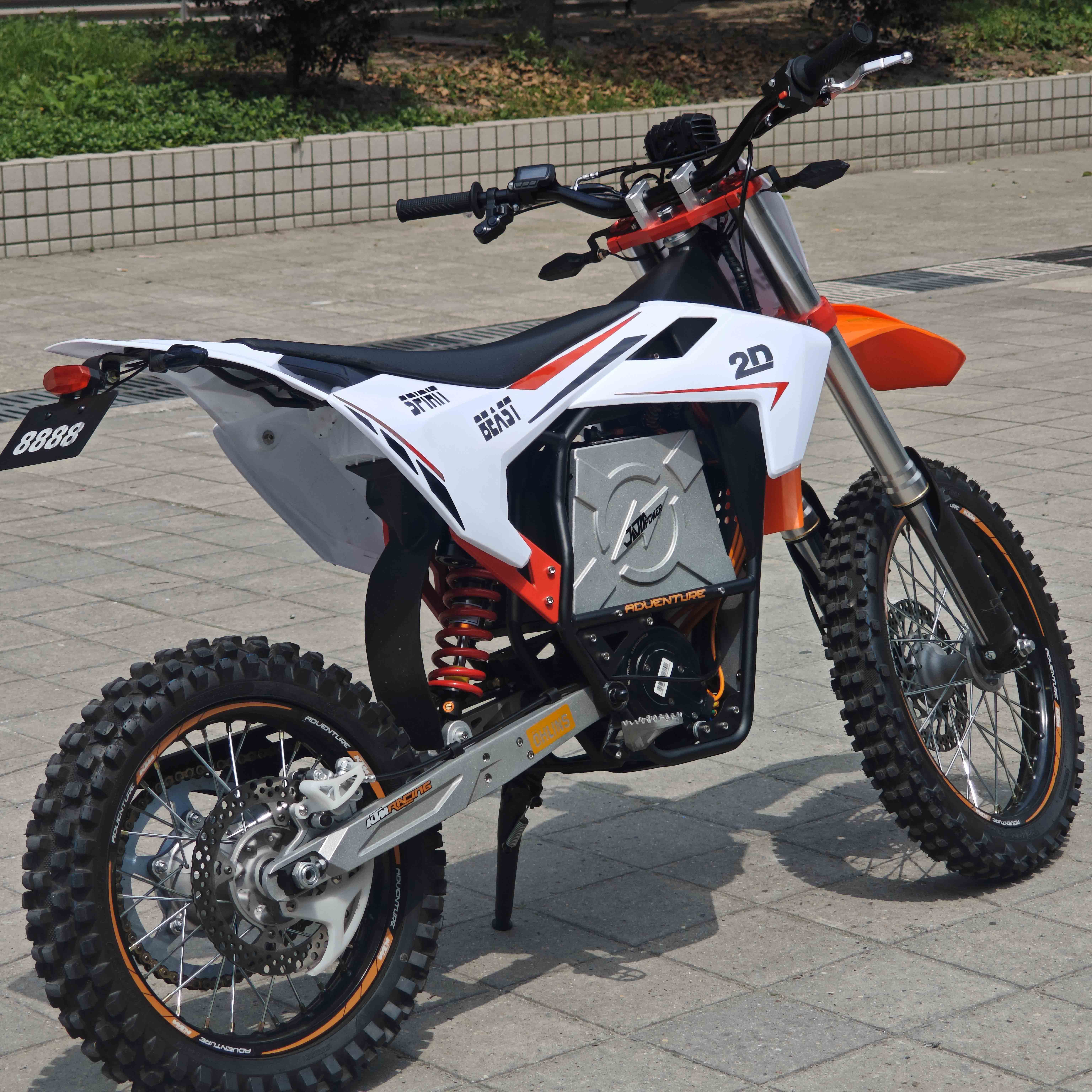 72V40Ah Lithium Battery 8000W Mid Motor Electric Motorcycle for Off Road Racing