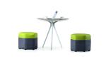 Stylish Stainless Steel Modern Coffee Table Manufactured Wood Top Material