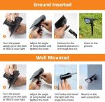 Garden 28CM 3.7V 2200mah High LED Solar Landscape Spotlights