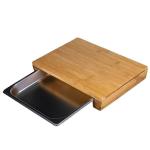 Kitchen bamboo cutting board set Cutting board set with stainless steel tray
