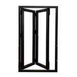 Triple Panel Glass Aluminium Fold Up Doors Weatherstripping Dark Grey Aluminium