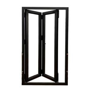 Quality Triple Panel Glass Aluminium Fold Up Doors Weatherstripping Dark Grey Aluminium Bifold Doors wholesale