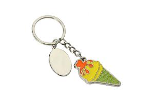 Quality Pantone Cute Metal Keychain Enamel 3mm Thick Car Ice Cream Keychain Zinc Alloy wholesale