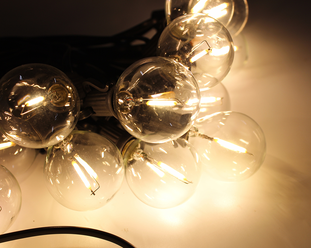 Solar string lights outdoor g40 string lights 25ft-25 bulbs string lights outdoor led