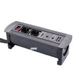 110V-240V Residential Meeting Office Table Socket Brushed Black ODM