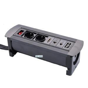 Quality 110V-240V Residential Meeting Office Table Socket Brushed Black ODM wholesale