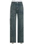 Small Order Clothing Manufacturers Vintage Multi Pocket Tooling Jeans Loose