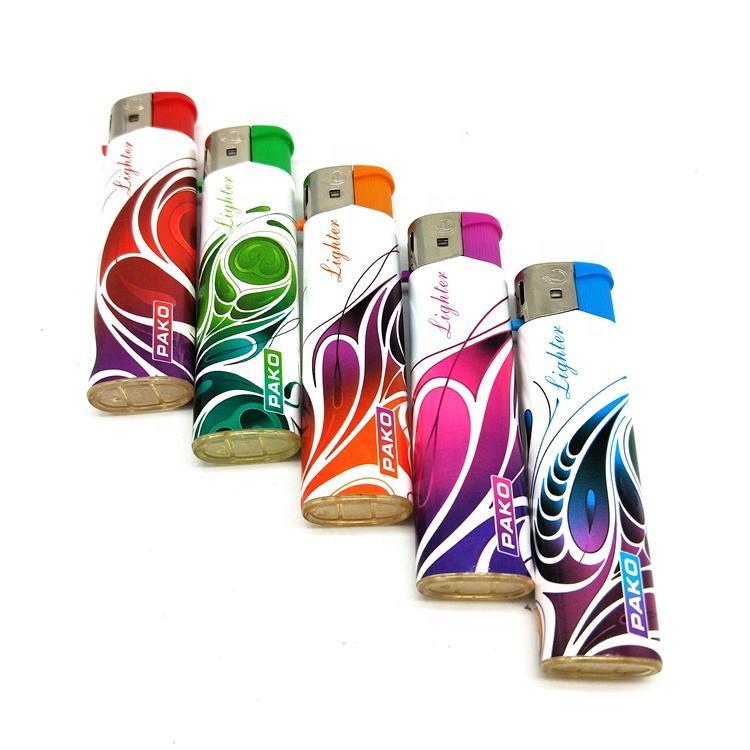 Dy-016 Normal Custom Made Stickers Label Colorful Refillable Flint Gas Lighter with ISO9994 Certificate