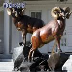 Metal animal decoration for outdoor zoos, life-size brass sculptures of plate