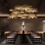 Modern Black Wood E27 Bulb Bamboo Pendant Light Norbic Home Deco Bamboo Weaving
