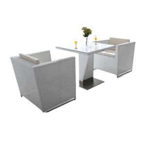 Quality 2 seater outdoor furniture pool side furniture square rattan wicker garden table with 2 chairs---8213 wholesale