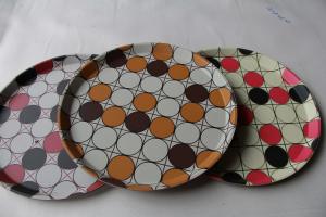 Quality western style can print logo round plastic tray wholesale