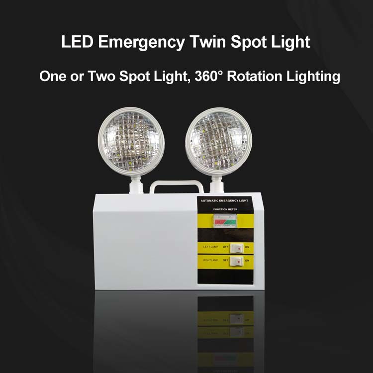 Waterproof 5000k Twin Head Emergency Light For Shopping Malls