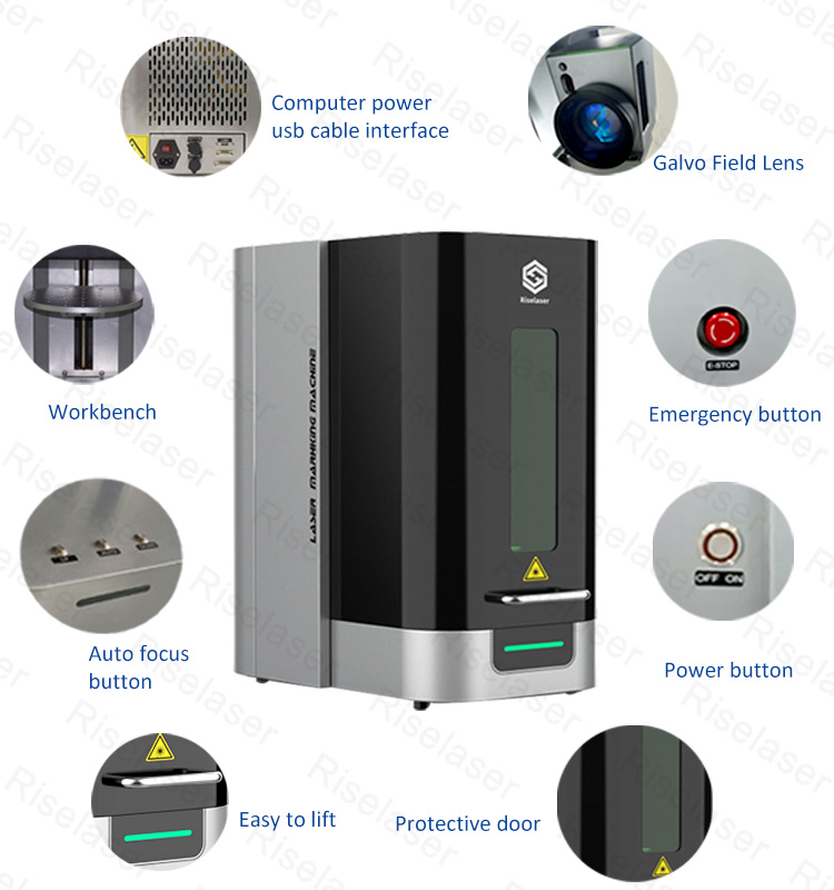 20W Enclosed Fiber Laser Marking Machine JPT Raycus Laser Source