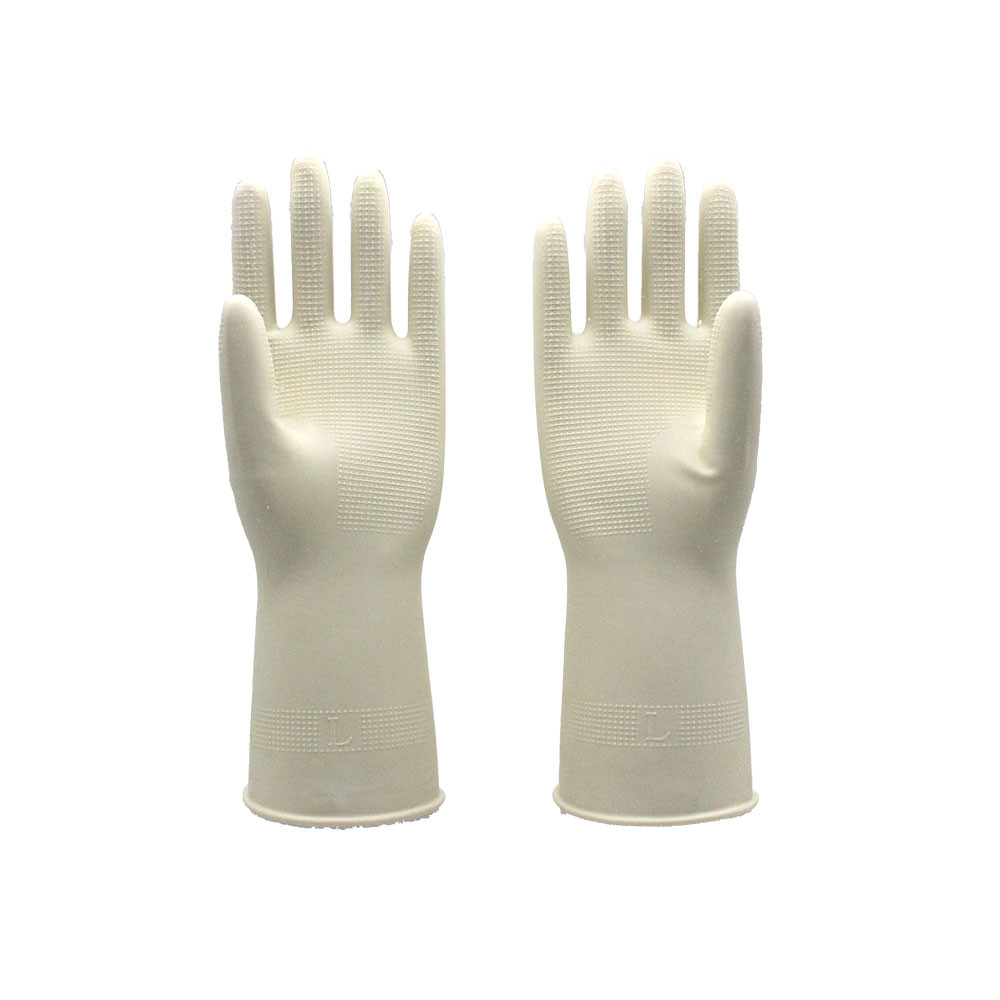 White Waterproof 300mm 50g Rubber Cleaning Gloves
