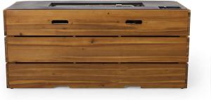 Quality Wood Concrete 40000 Btu Propane Gas Fire Pit Rectangular Brazier For Outdoors wholesale