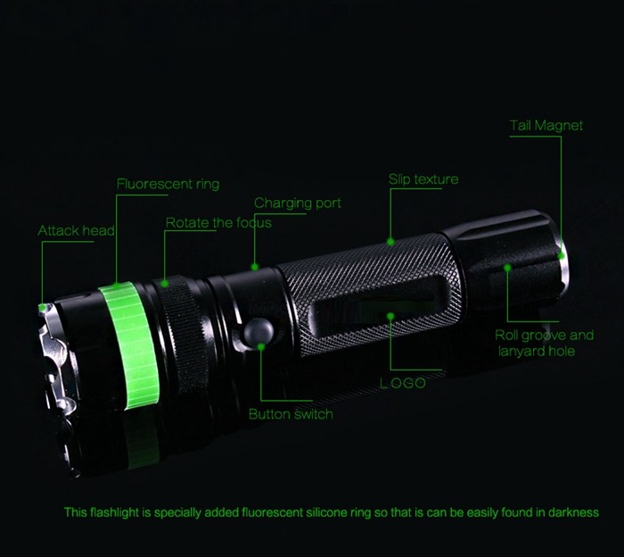 High Power Brightest Led Flashlight Hard Anodizing Surface With 5 Modes