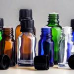 Glass Oil Bottle With Screw Cap , Blue / Green / Brown / Clear Essential Oil