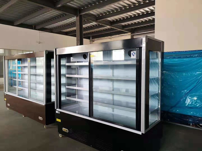 Supermarket fruit shop vegetable shop preservation display commercial with door curtain cabinet 4