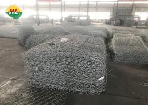 China 60x80mm Gabion Box Wire Mesh , Anti Danger Fencing Hexagonal Gabion Basket on sale