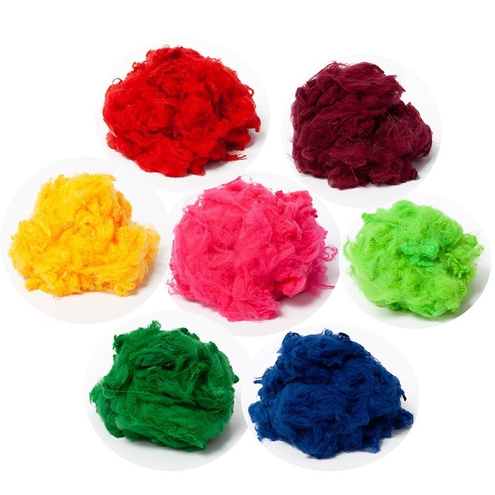SGS Dope Dyed Polyester Synthetic Fibre 20D 65mm