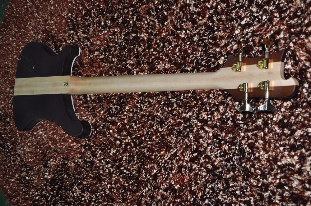 Custom bass guitar Carved flower body Neck through body 4 string electric bass guitar 4003 RIC Golden hardwares