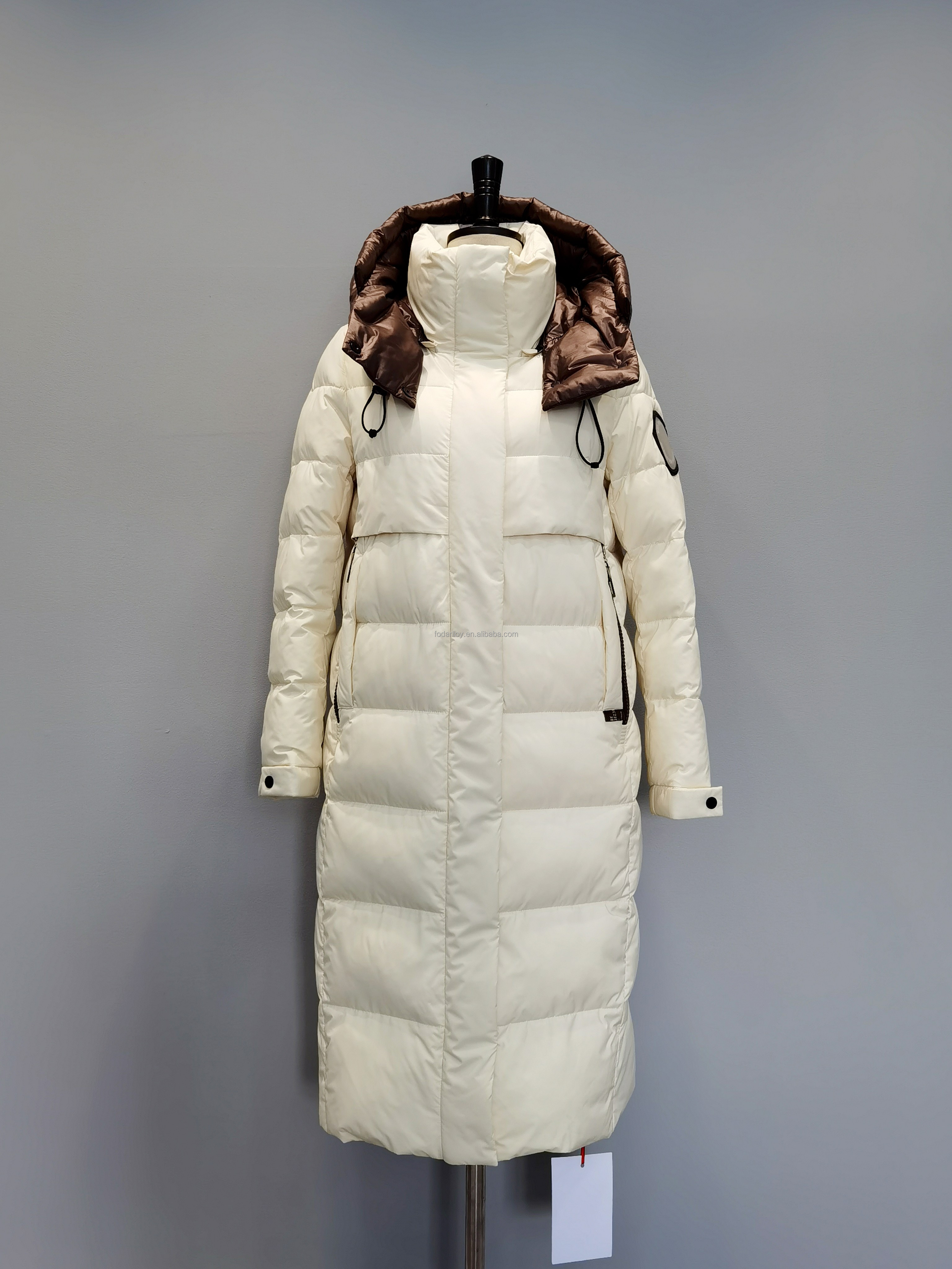 FODARLLOY Ladies Warm Hooded Cotton-padded Clothes Slim Long Down Winter Jackets Women Coats Woman Coat F23163