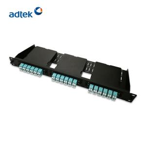 Quality 19'' 1U 48 Port Fiber Optic Patch Panel Metal Black For LGX Cassettes / Adapter Panels wholesale