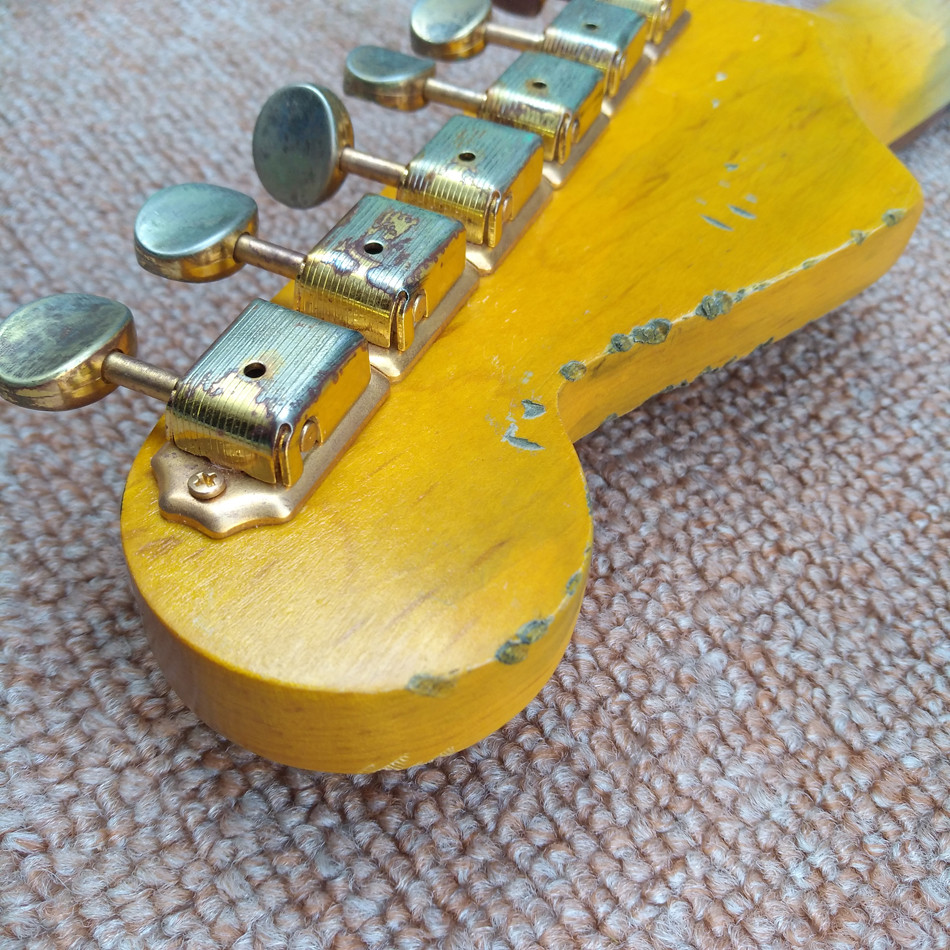 New style high quality relic remains ST electric guitar, handmade SRV aged relic electric guitar, Vintage Sunburst