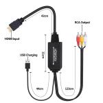 2160P HDMI To AV 3RCA CVBs RCA Converter Cable Adapter