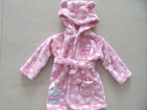 Quality cute baby clothes，pink coral fleece baby bath robes,baby clothes wholesale