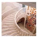 White Marble Carved Stair Treads And Risers for European Apartment Interior in