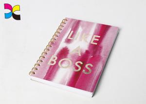 Quality Golden Custom Printed Spiral Bound Notebooks Hot Stamping Full Color Singel Line wholesale