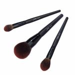 Black Shimmer non irritant Face Makeup Brush Set T274 Birch Wood Handle