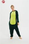 Wholesale Supersoft Fluffy Flannel Onesies Green Dinosaur Animal Pajamas Adult