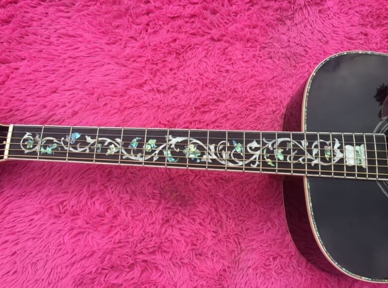 Sunburst Chibson J45 deluxe acoustic guitar Real Abalone Inlays rosewood body J45 electric acoustic guitar